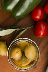 pickled olives and olive tree branch