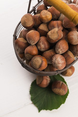 hazelnuts in basket
