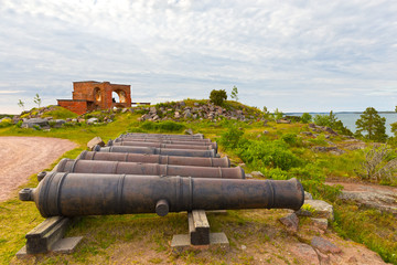 Cannons on the tower defended the northern Notvikstornet shipping channel in Bomarsund