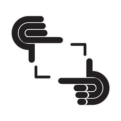 Making frame with hands, vector
