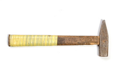 old hammer isolated on white background