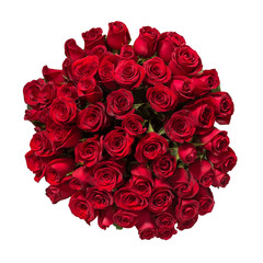 Beautiful red roses bouquet  isolated on white