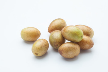 Fresh wampee fruit on white background, Wampee fruit is a tropical fruit native to southern China.