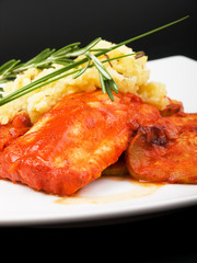 White fish in tomato sauce