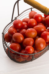 Cherry tomatoes in basket