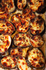 Eggplants with mozzarella and basil