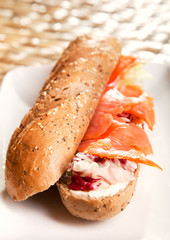 Sandwich with smoked salmon