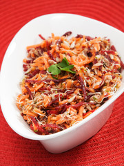 Carrot, beetroot, tuna fish salad