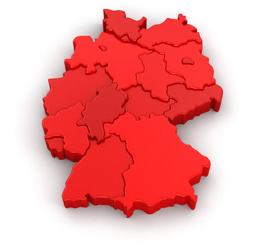 Map of Germany. Image with clipping path.