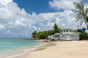 Fototapeta premium house on the ocean beach of Barbados