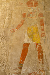 Painting at the temple of Hatshepsut, Luxor (Egypt)