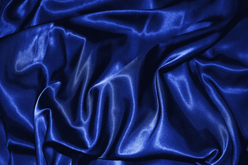 texture of a dark blue silk