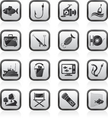 Fishing industry icons - vector icon set