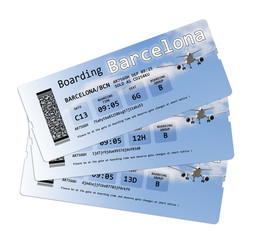 Fototapeta premium Airline boarding pass tickets to 