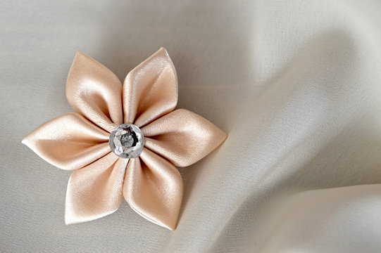 Wedding accessories: Handmade silk fabric flower