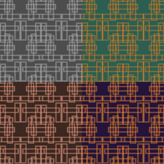 Set of seamless vector geometric patterns