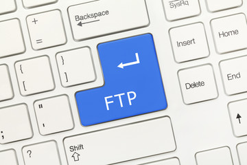 White conceptual keyboard - FTP (blue key)