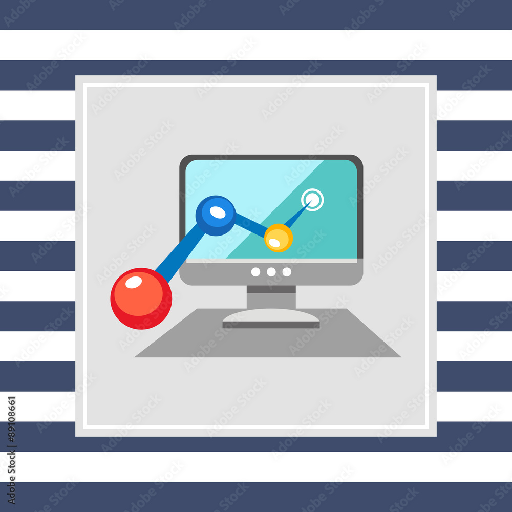 Poster computer monitor with line graph
