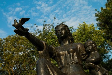 Mother and daughter – city Monument, established in park Revolution in Rostov - on - Don.