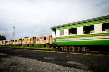 Fototapeta premium Public Field in graveyard train