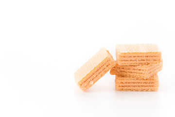 orange wafer on white background