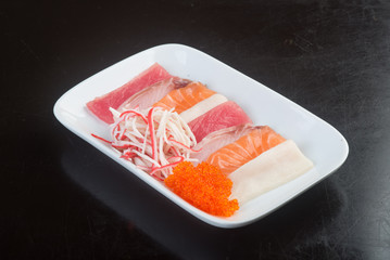 japanese cuisine. sashimi on the background