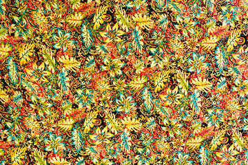 Fototapeta premium Texture fabric leaf and paisley