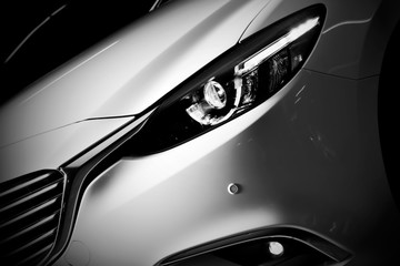 Modern luxury car close-up background