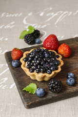 Cupcake with blueberries