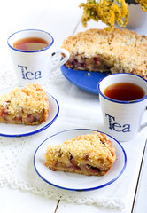 Plum cake with streusel topping