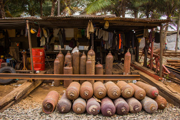 Eisenbahnbaustelle, Sri Lanka