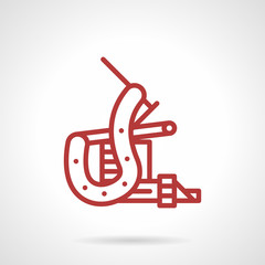 Red line tattoo machine vector icon