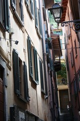 Fototapeta na wymiar Bellagio narrow alleys in the old village on Lake Como in Lombardy, Italy