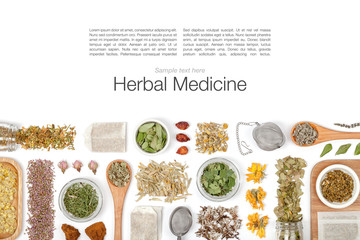 herbal tea on white background 