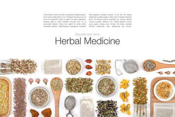 herbal tea on white background 