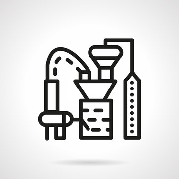 Processing Crops Factory Line Vector Icon