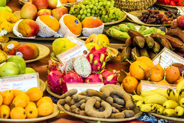 Exotic Thai Asian fruits on market