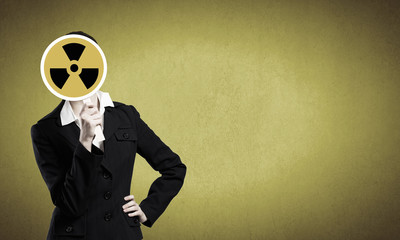 Businesswoman in mask