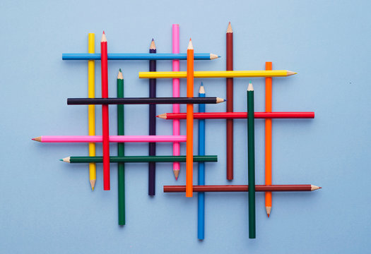Collection of colorful crayons