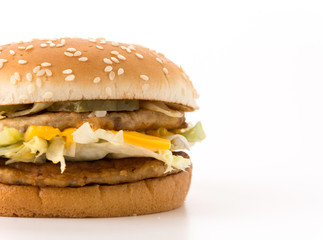 hamburgers on white background
