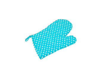 kitchen blue glove isolated on white background