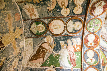 Fototapeta na wymiar Christian fresco in ruined church Cappadocia, Turkey