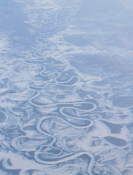 Winter in Siberia, aerial photo