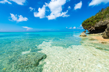 Blue sky and beautiful coast, Okinawa, Japan