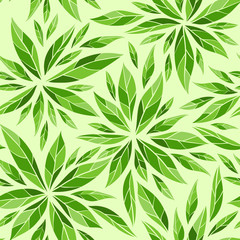 Fototapeta na wymiar Seamless pattern with green leaves