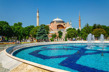 Hagia Sophia with fountain, Istanbul, Turkey
