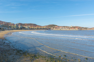 City beach in autumn