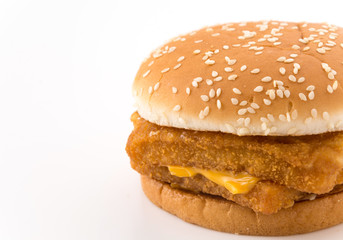 hamburgers on white background