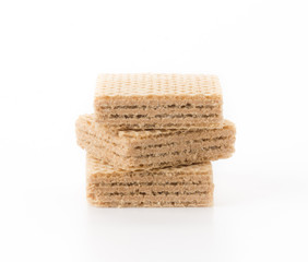 coffee wafer on white background