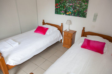 Two single bed in a beautiful house for holidays